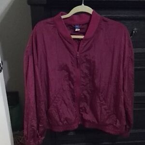 Women's Burgundy (Deep Fuscia?) Bomber Jacket Windbreaker